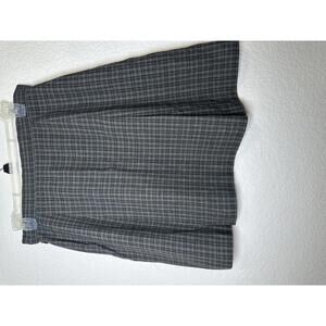Women’s Sz 10 Gray Plaid Wool Blend A-Line Skirt Career Work Office Siren Preppy